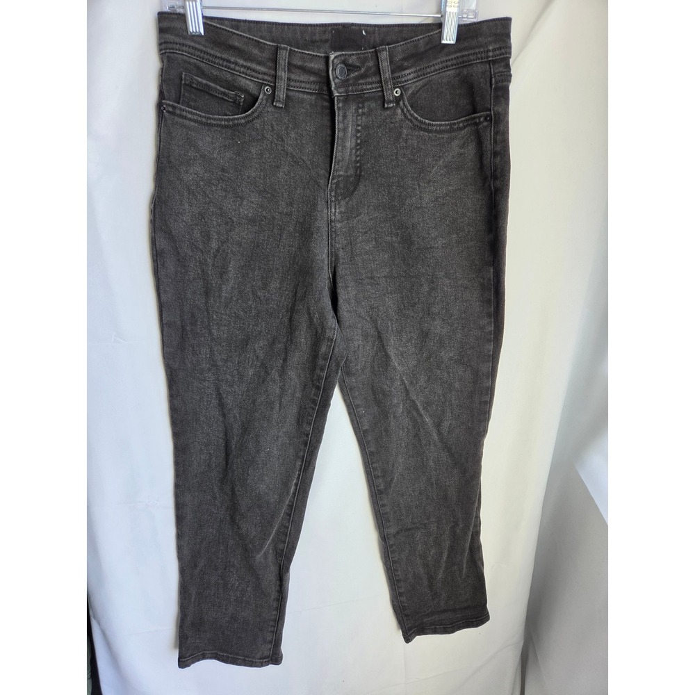Time and Tru Jeans Womens  Dark Grey Acid Wash Straight Mid Rise Straight